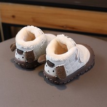 冬季婴幼儿软底学步鞋保暖加绒棉鞋01-2-3岁小童防滑包头学步鞋潮