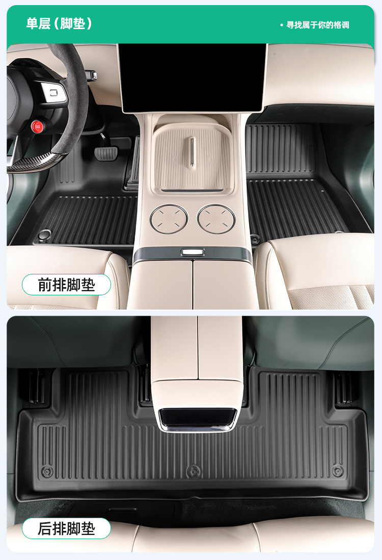 Suitable for 25-26 Models of Yu7 Car Floor Mats, Dirt-Resistant and Waterproof, Special Car-Specific Floor Mats, Tpe Floor Mats, Yu7 Trunk Mat