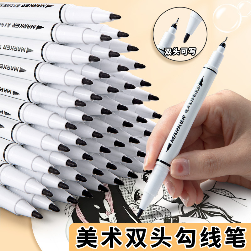 Wholesale of Art-Specific Oil-Based Markers, Small Double-Headed Liner Pens, Water-Based Marker Pens, Gel Pens, Quick-Drying