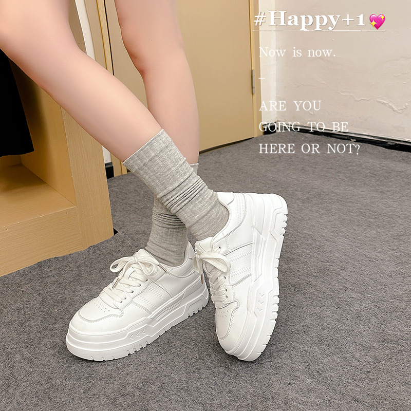 Mismo estilo que callme1m7~2025, nuevas zapatillas blancas de suela gruesa, zapatillas deportivas y casuales de moda para mujer
