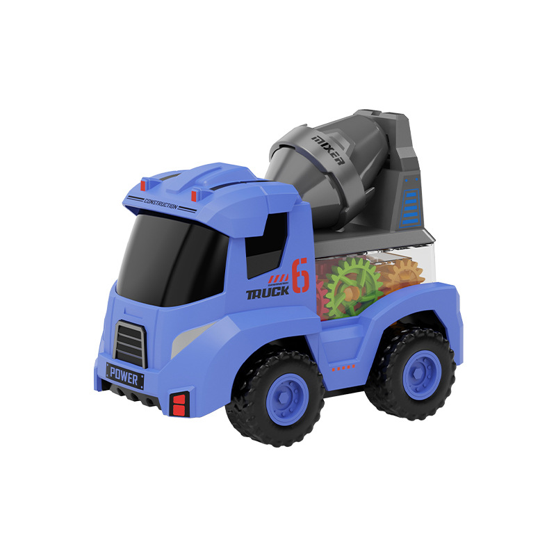 Ingeniería de engranajes infantiles juguetes de inercia deslizante excavadoras de cemento juguetes de dibujos animados al por mayor