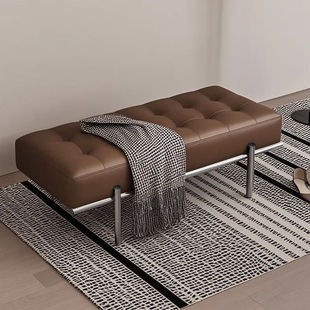 New Shoe-Changing Stool for Sitting at the Door, Minimalist Entrance Long Sofa Stool, Bed-End Stool, Stainless Steel Entry Stool
