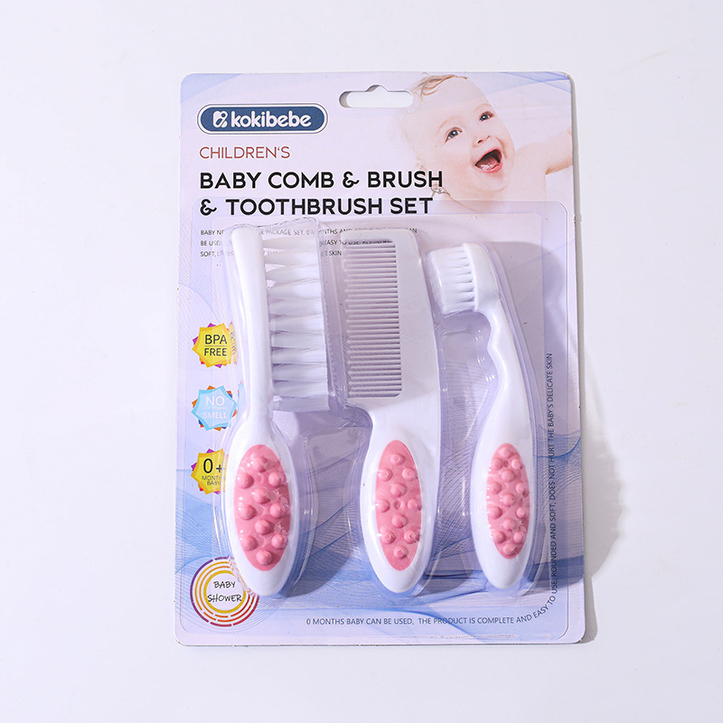 Embalaje en inglés cepillo de dientes recién nacido cepillo de dientes de masaje limpio recién nacido conjunto de pantalones redondas