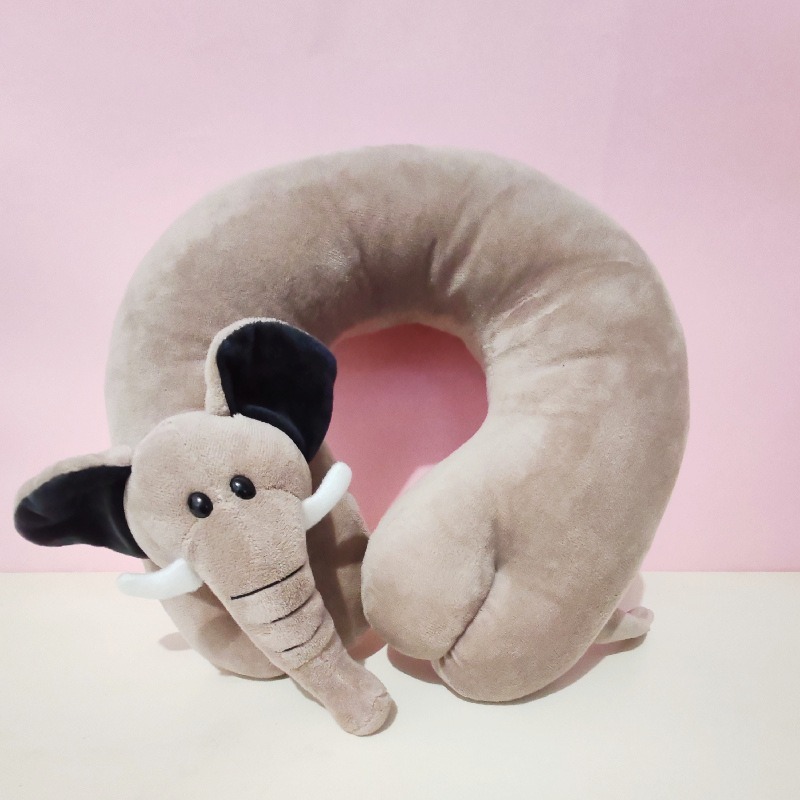 Almohada en forma de U con diseño de animales de dibujos animados, almohada para el cuello, almohada para la siesta en la oficina, almohada para el reposacabezas del coche, almohada en forma de U de espuma viscoelástica, extraíble y lavable image 6