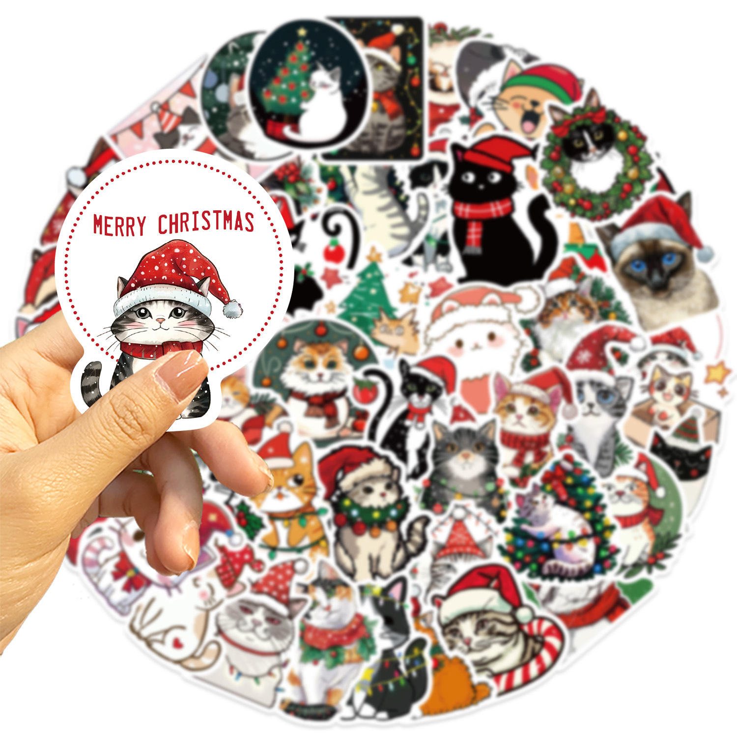 35g Weight Stickers Stationery Type 1 Set Quantity School Occasion PVC Material Cat Pattern Cute Style 1 Set Cat School PVC Cute Stickers 6