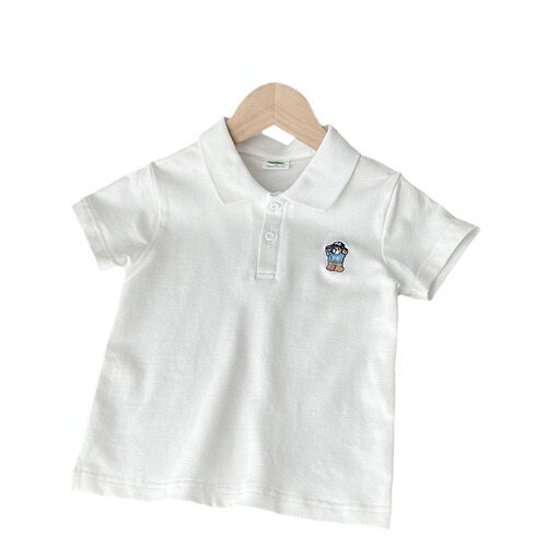 2024 summer children's clothing boys children's elastic mesh breathable middle children short-sleeved T-shirt tops polo shirt wholesale