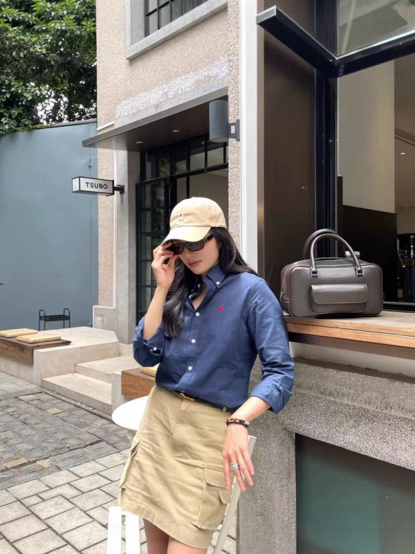 高版本RL拉夫亚麻衬衫经典休闲百搭风小马刺绣长袖衬衣男女同款|undefined