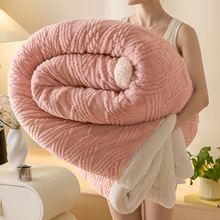 跨境提花塔芙绒毛毯双面加厚羊羔绒沙发盖毯办公室午睡毯子礼品毯