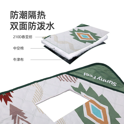 SunnyFeel Outdoor Camping Picnic Mat, Thick Ultrasonic Waterproof Pad for Wilderness Campsite Ground Mat Sleeping Pad
