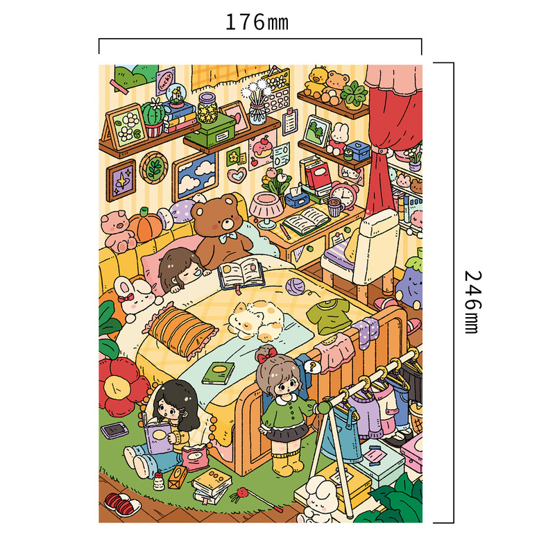 大版20.0卧室厨房系列造景贴纸立体贴纸2.5D可爱DIY解压场景贴纸|undefined