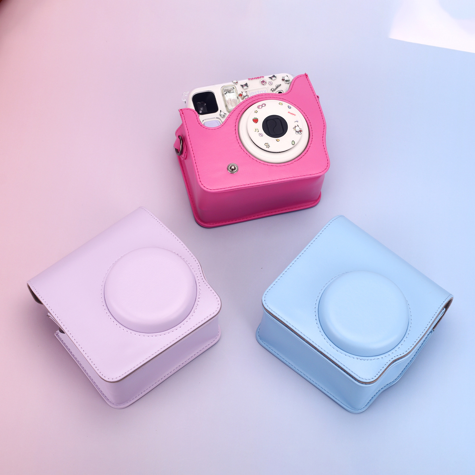 폴라로이드 미니 7 SE 솔리드 보호 커버 소매 투명 케이스 마카롱 보호 커버