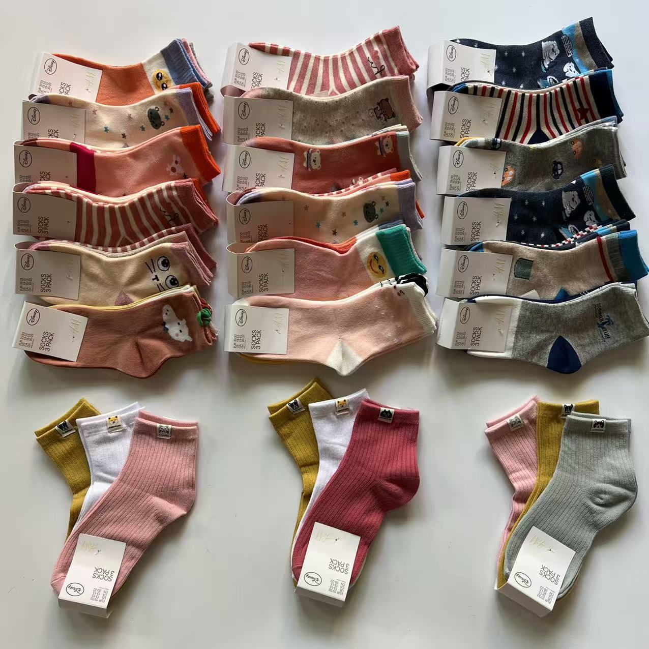 New Foreign Trade Hm Children's All-Season Socks for Boys and Girls, Mid-Tube Socks, Baby Socks with Cartoon Patterns, Class A, In-Stock Wholesale