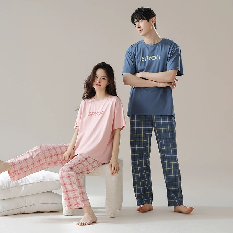  antibacterial cotton summer pijama for beloved, men's trousers, with short sleeve