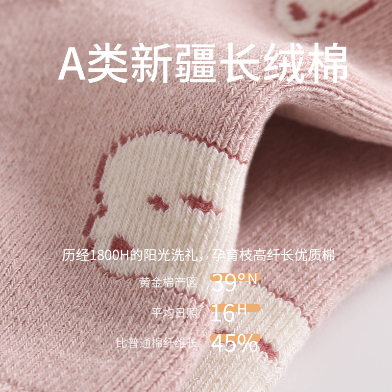 2022 Otoño e Invierno Nuevos calcetines de bebé recién nacidos engrosados Terry cálidos calcetines de bebé lindos de dibujos animados calcetines de algodón a media pierna