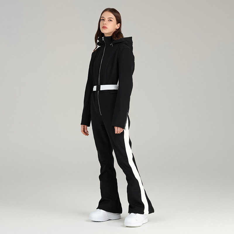 Naisten vaatteet Xueyipai yksiosainen hiihtopuku naisille, hoikentavat ja ohuet jalat, ulkokäyttöön tarkoitettu yhden ja kahden hengen vedenpitävä hupullinen hiihtopuku_voghion.com