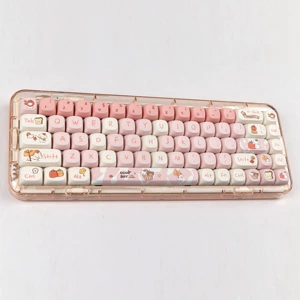 [快乐小狗键帽热升华工艺moa高度十字孔卫星轴通用机械键盘不透光]
