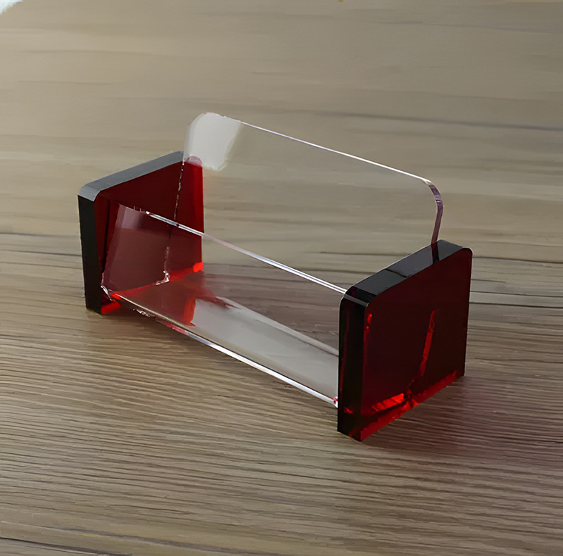 亚克力桌面名片盒名片架名片座透明笔筒名片收纳架展示创意高透