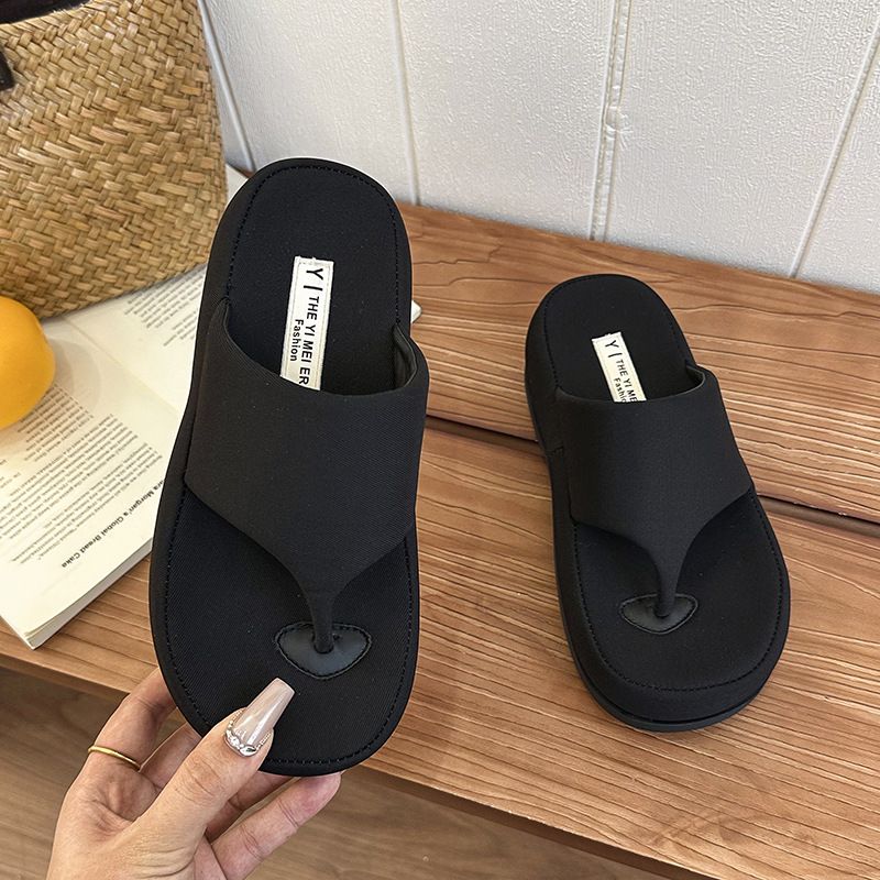 women's Slippers Korean-Style Thick-Soled Flip-Flops For Women, New Summer Casual Beach Sandals With Platform Soles_voghion.com