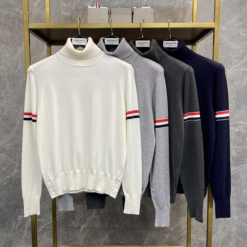 tnom biowhe tb turtleneck sweater double sleeve webbing autumn and winter casual fashion brand top