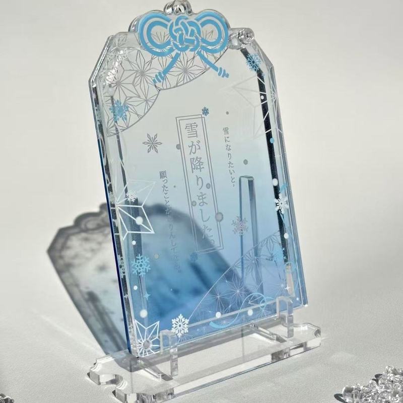 New snowflake series ins wind 3 inch card acrylic photo frame decoration card table decoration Gu Mei