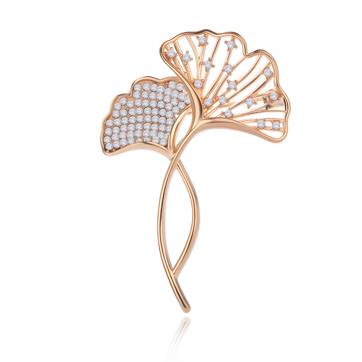 Brooch with a High-End Feel, Light Luxury Niche Leaf Brooch, Anti-Exposure Corsage Pin, Qixi Festival Gift for Girls