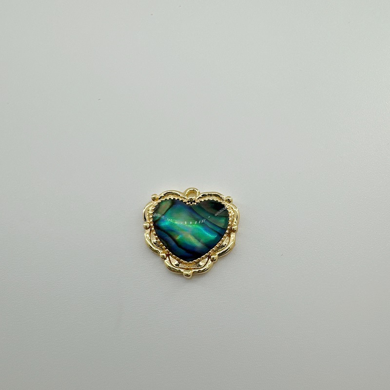 Copper Material 1 Piece Copper Shell Abalone Shell Heart Shape Pendant