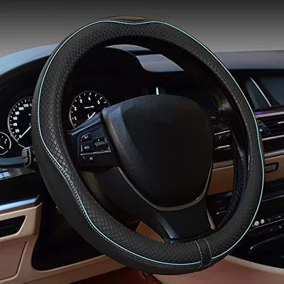 Steering Wheel Cover, Fashionable Diamond-Shaped | Steering wheel cover - lake-blue-38cm