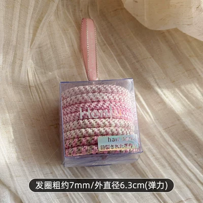 High Elasticity Braided Thick Hair Tie for Women 2026 New Style Durable Hair Rope Rubber Band Hair Accessory (Saç üçün rezinlər) - 1592a-light-pink-color-8-pack