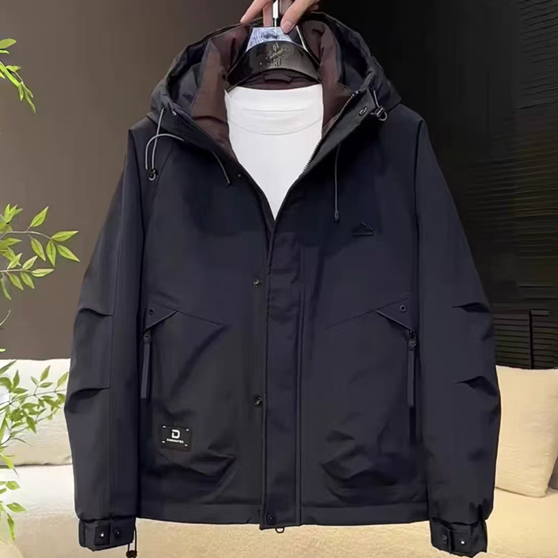 Outdoor Workwear down Jacket Men's Winter Thickeneded Jacket White Duck down Hooded Jacket Men's Warm and Cold-Proof Trend