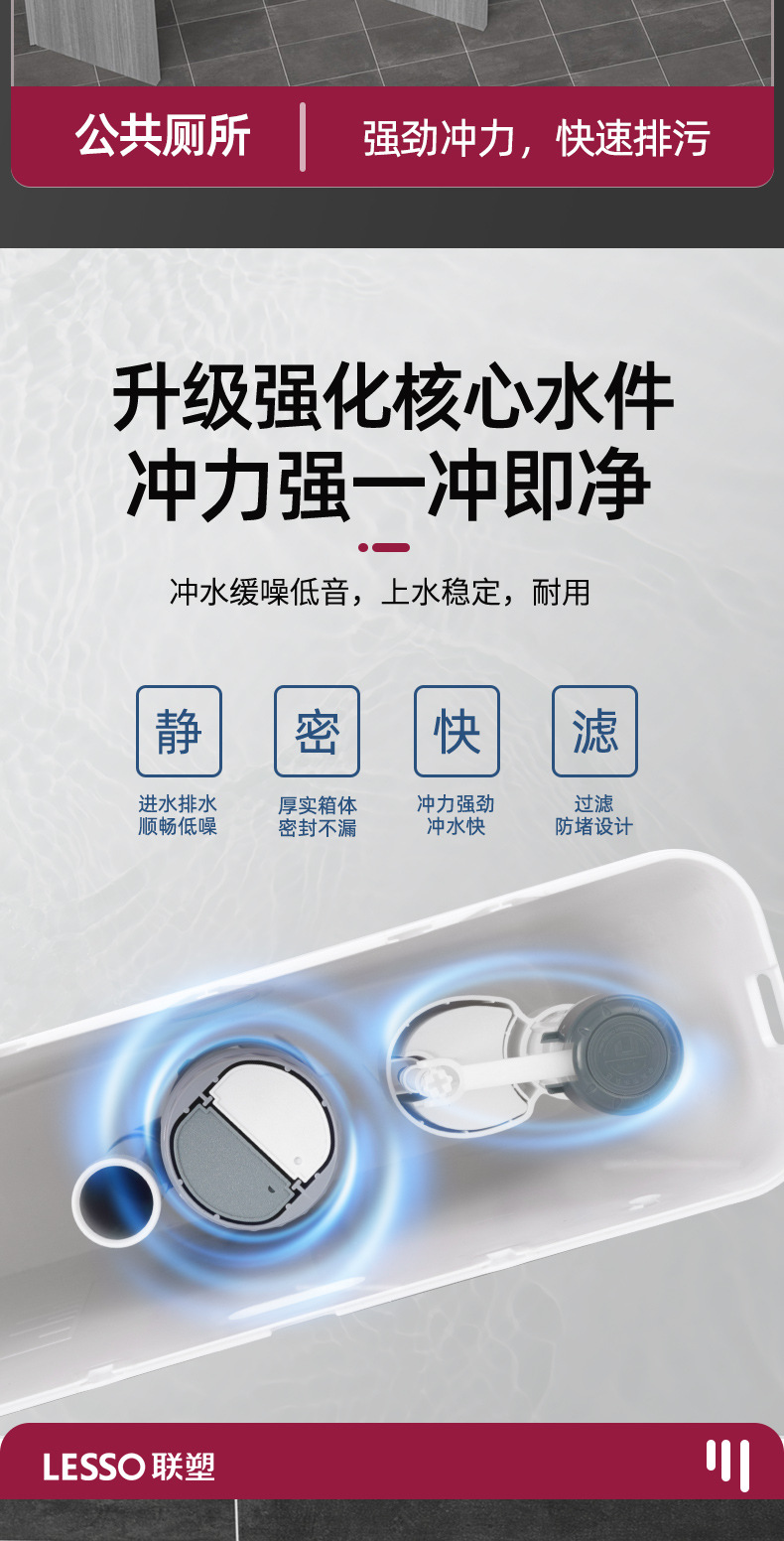 Liansu household flushing tank, bathroom squat toilet, energy-saving flushing toilet, squat toilet, squat toilet water tank, and flush toilet Item Picture