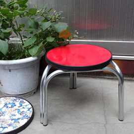 红凳加厚钢筋凳子时三脚凳彩凳餐凳塑料凳实木凳子钢管铁圆凳包邮