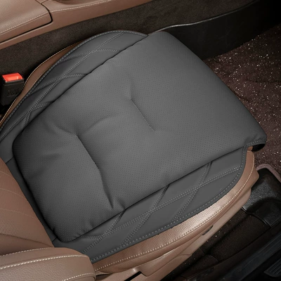 Seat cushion, seat cover Seat Cover, Breathable for All Seasons - perforated-nappa-leather-classic-black-front-seat-cushion-single