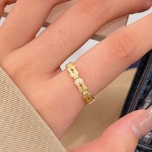 十字花纯银925戒指复古宫廷风手工拉丝戒环ins轻奢高级感星芒对戒