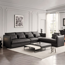 意式极简网红客厅香奈沙发 大小户型转角茅台真皮羽绒设计师沙发