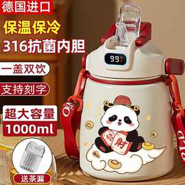 保温杯大容量女生2025新款大肚水壶婴幼儿童高颜值吸管保冷水杯子