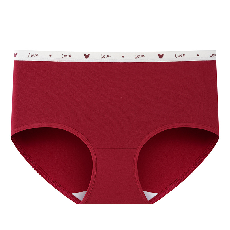 Bragas transpirables de alta elasticidad de algodón de año natal 7A antibacteriano 100% puro algodón entrepierna ropa interior de mujer de cintura media calcetines gratis