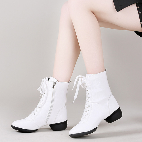 Square dance shoes, sailor dance shoes, dance long boots, dance shoes, lace-up side zipper, soft-soled jazz group performance shoes