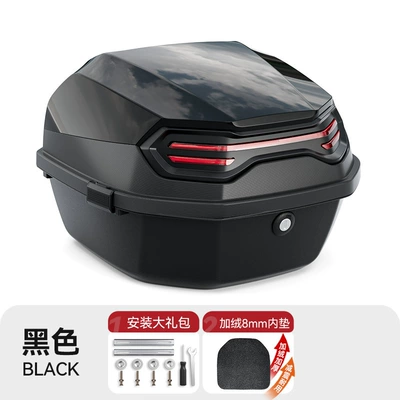 Universal Electric Vehicle Trunk for Aima, Yadea, and Loncin Thickened Large Electric Scooter and Motorcycle Tail Box (Electric car tail box) - tail-box-installation-accessories-black