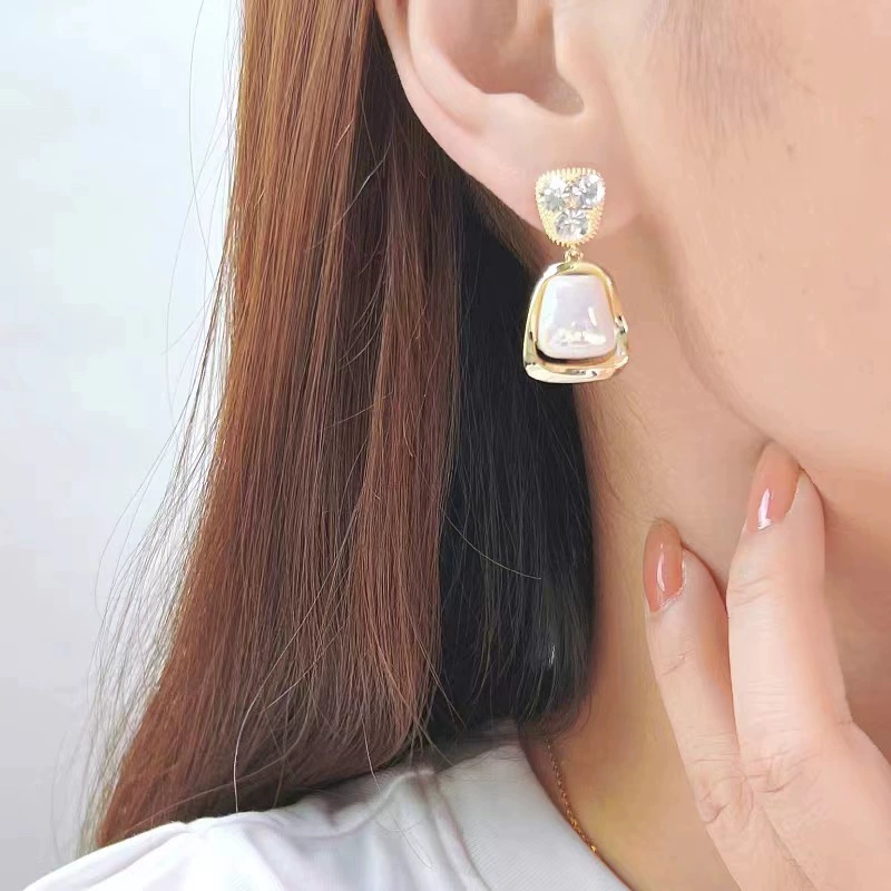 Серьги из жемчуга, модная high quality серебряная игла, коллекция 2023, стиль лёгкой роскоши