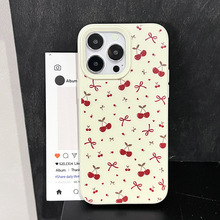 ins适用苹果17邪恶车厘子肤感手机壳iphone16pro硅胶全包保护套15