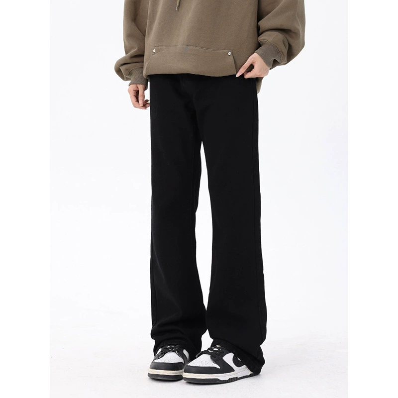 Американские высокие улицы ретро Mailard джинсы Мужские американские высокие улицы vibe штаны моют воду, прямая черная микрола