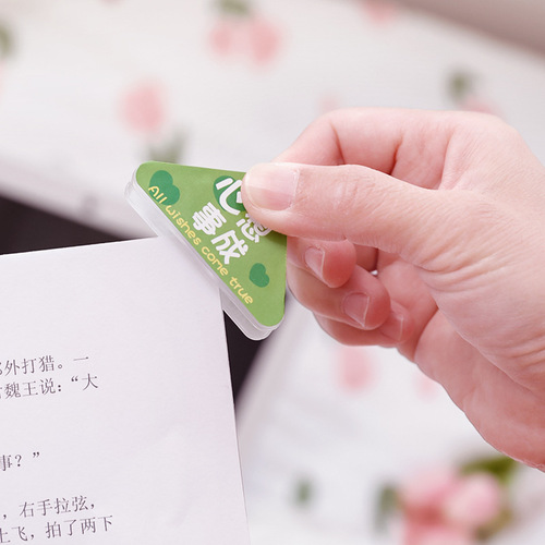 Text triangle clip student storage clip stationery test paper information anti-curling artifact corner clip fixed book page clip