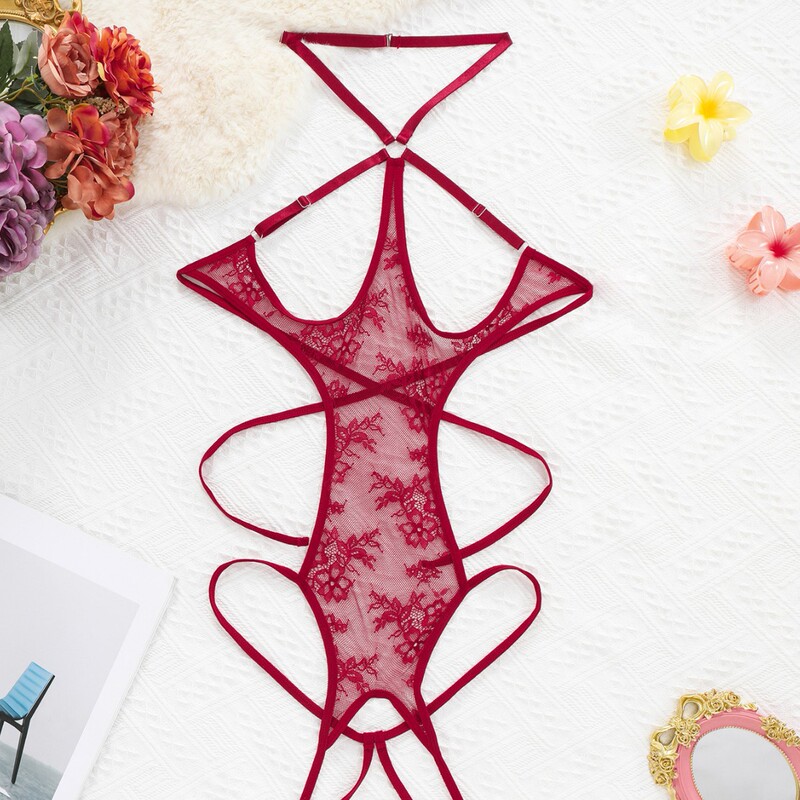 Cross-Border European and American New Style Nightclub Ultra-Thin Hot-Selling Lace Strap Sexy Bodysuit Cross-Border European and American New Style Nightclub Ultra-Thin Hot-Selling Lace Strap Sexy Bodysuit