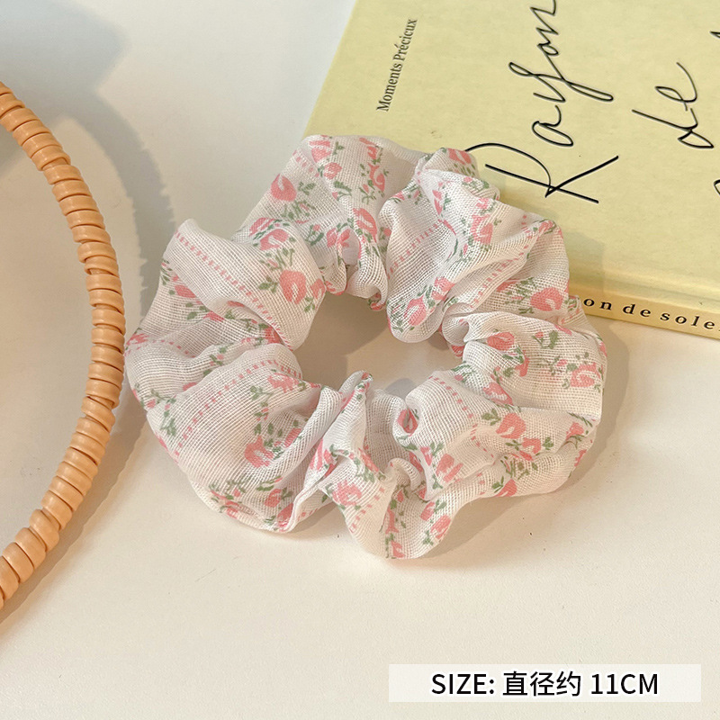 可爱红色小樱桃蕾丝大肠发圈女高级感百搭头饰扎头发大号春夏发绳|undefined