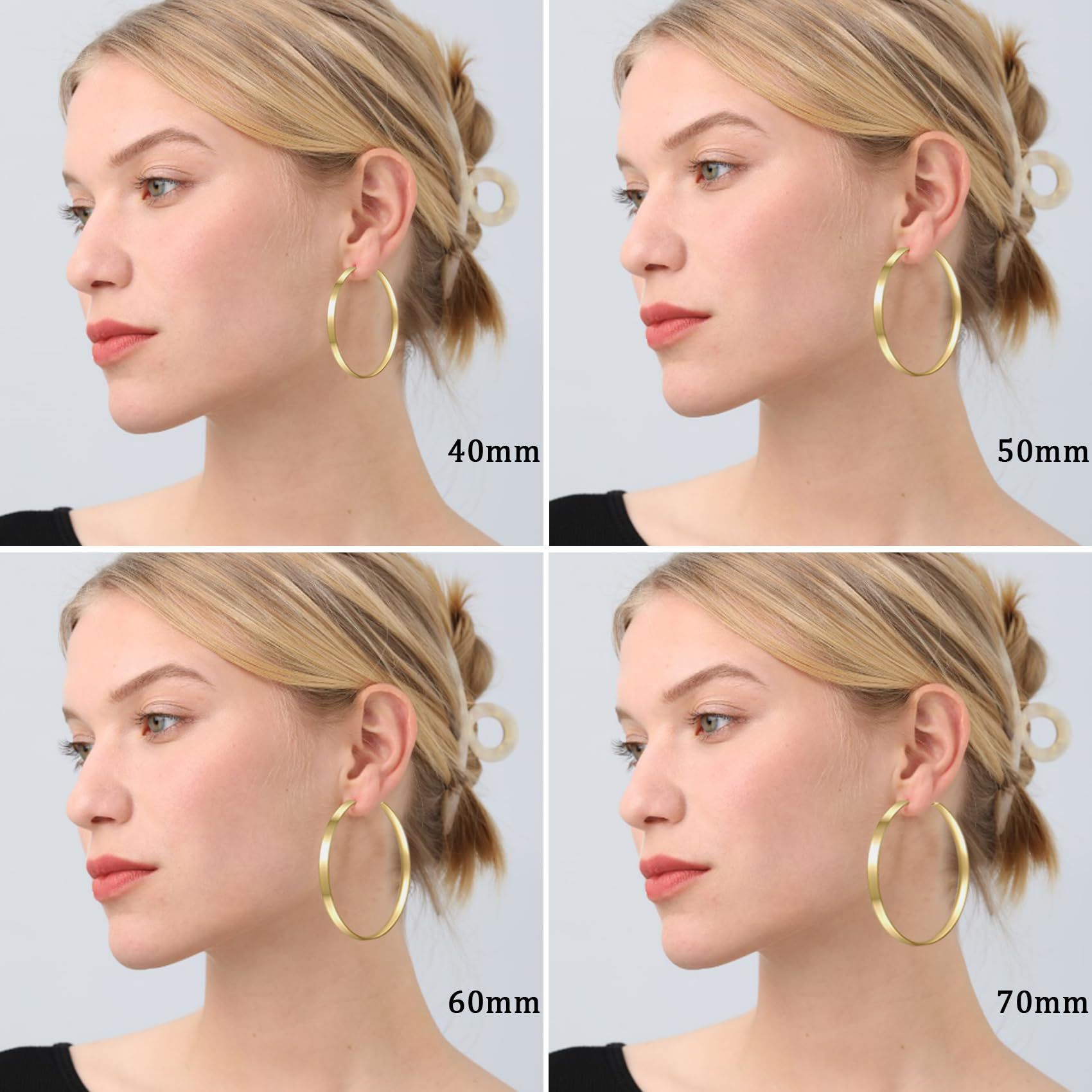 Hoop Earrings Classification 1 Pair Exaggerated Streetwear Solid Color Brass 14K Gold Plated Hoop Earrings