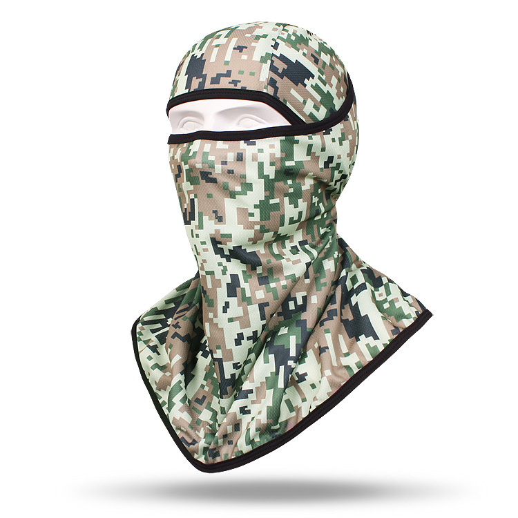 Quick-drying sweat-absorbent breathable masked hood camouflage neck cover men and women outdoor sun protection mask tactical neck scarf camouflage headscarf