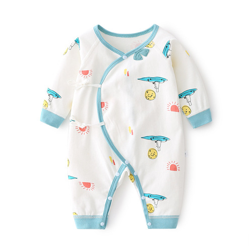 Newborn pure cotton jumpsuit baby boneless harem autumn and winter newborn monk clothing crawling clothing male and female baby spring and autumn clothes