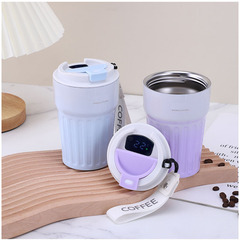 New smart striped stainless steel coffee cup, good-looking office cup, car thermos cup, outdoor portable cup wholesale