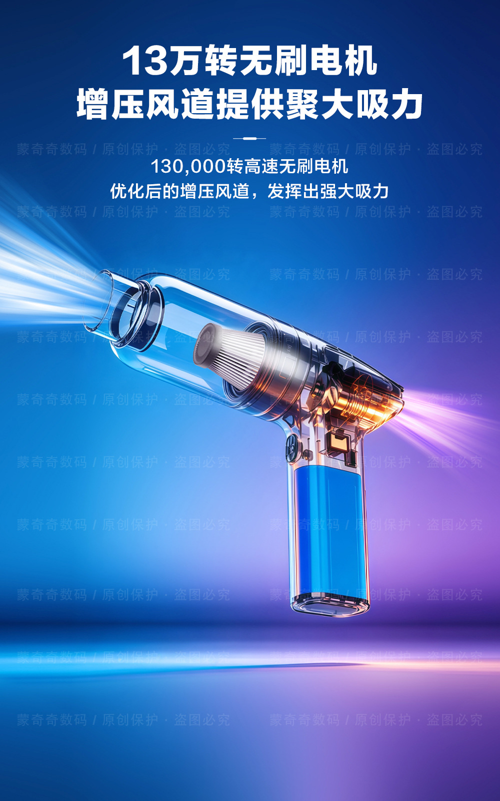 July Brushless Vacuum Cleaner for Car Use, Small Mini Household Wireless Compact Portable Handheld Car Vacuum Cleaner