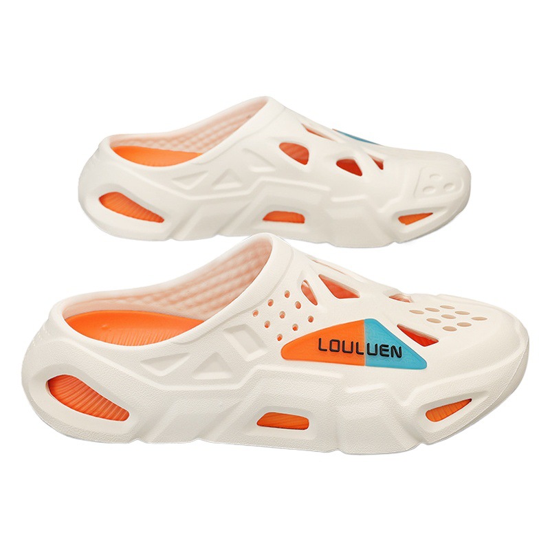 Lu Lu'an 2024 verano nuevos zapatos de agujero de los hombres de suela gruesa desgaste exterior antideslizante impermeable playa sandalias de los hombres zapatos de jardín